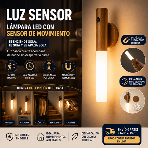 LÁMPARA LED CON SENSOR DE MOVIMIENTO - PACK DE 2