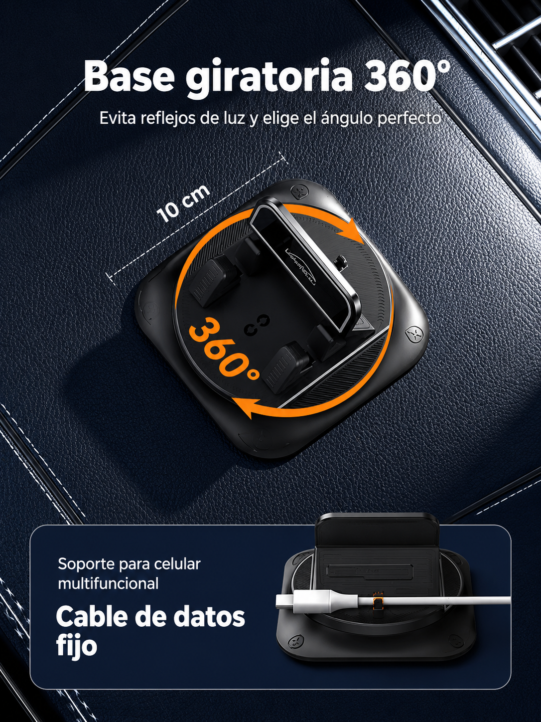 Soporte Multifuncional Giratorio 360° de Teléfono para Auto