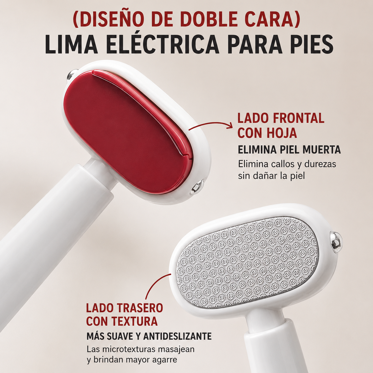 DermaSoft - Lima portátil 2 en 1 para pies