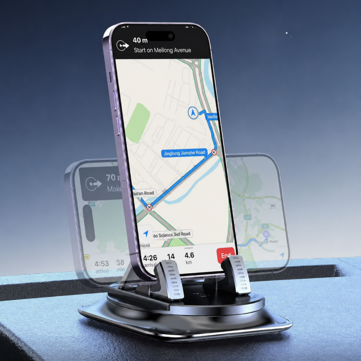 Soporte Multifuncional Giratorio 360° de Teléfono para Auto