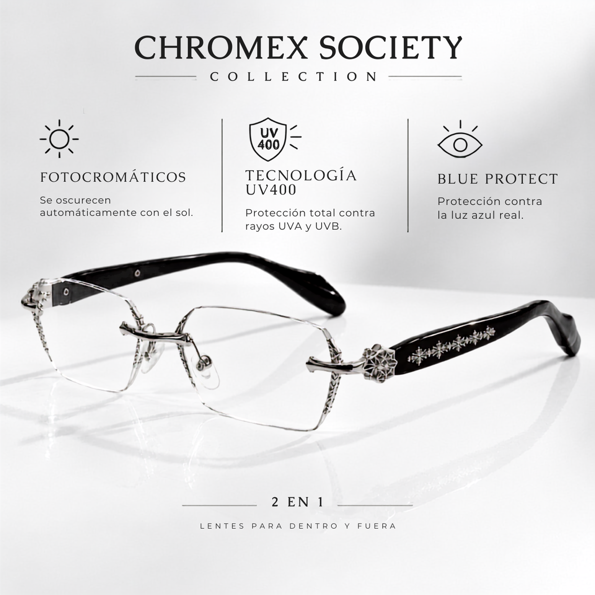 Chromex Noir - Lentes Fotocromáticos Premium con Filtro UV400