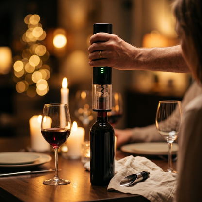 Sacacorchos Eléctrico Set 4 en 1 Edición Limitada – Abridor Automático, Aerador, Tapón y Cortacápsulas