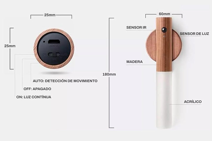 LÁMPARA LED CON SENSOR DE MOVIMIENTO - PACK DE 2