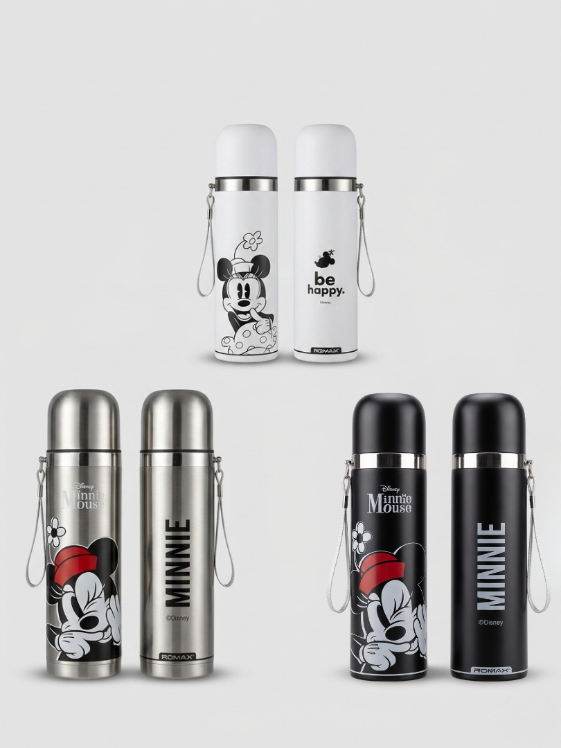 Termo Minnie Mouse Acero Inoxidable 500ml | 24h Frío y Calor | Disney ROMAX
