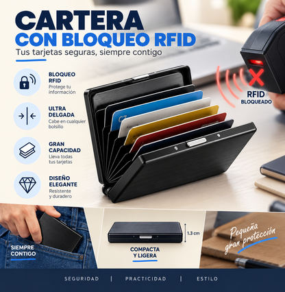 VERYSAFE - Cartera Tarjetero con Bloqueo RFID