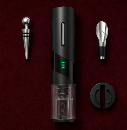 Sacacorchos Eléctrico Set 4 en 1 Edición Limitada – Abridor Automático, Aerador, Tapón y Cortacápsulas